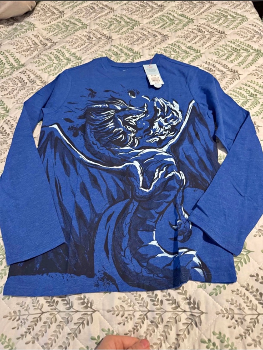 Target Royal Blue Long Sleeve Tee with Dragon Print